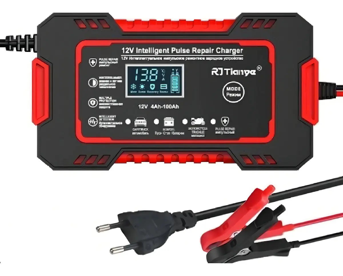 CARGADOR INTELIGENTE DE BATERIA PARA AUTOS Y MOTOS