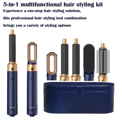 Secador de pelo 5 en 1, peine de aire caliente para rizar, alisar y voluminizar el cabello, accesorios desmontables-5 in 1 Hair Dryer, Hot Air Comb for Curling, Straightening and Volumizing Hair, Detachable Attachments-