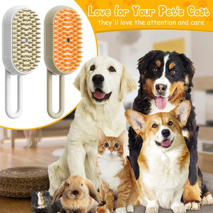 Cepillo a vapor para perros y gatos, pulverizador eléctrico y masajes - Steam brush for dogs and cats, electric sprayer and massager