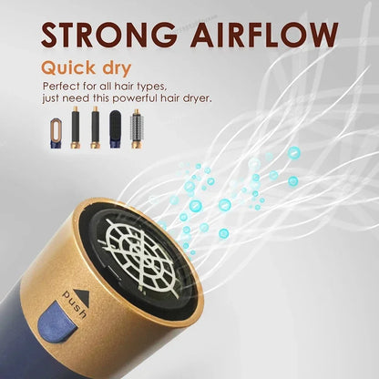 Secador de pelo 5 en 1, peine de aire caliente para rizar, alisar y voluminizar el cabello, accesorios desmontables-5 in 1 Hair Dryer, Hot Air Comb for Curling, Straightening and Volumizing Hair, Detachable Attachments-