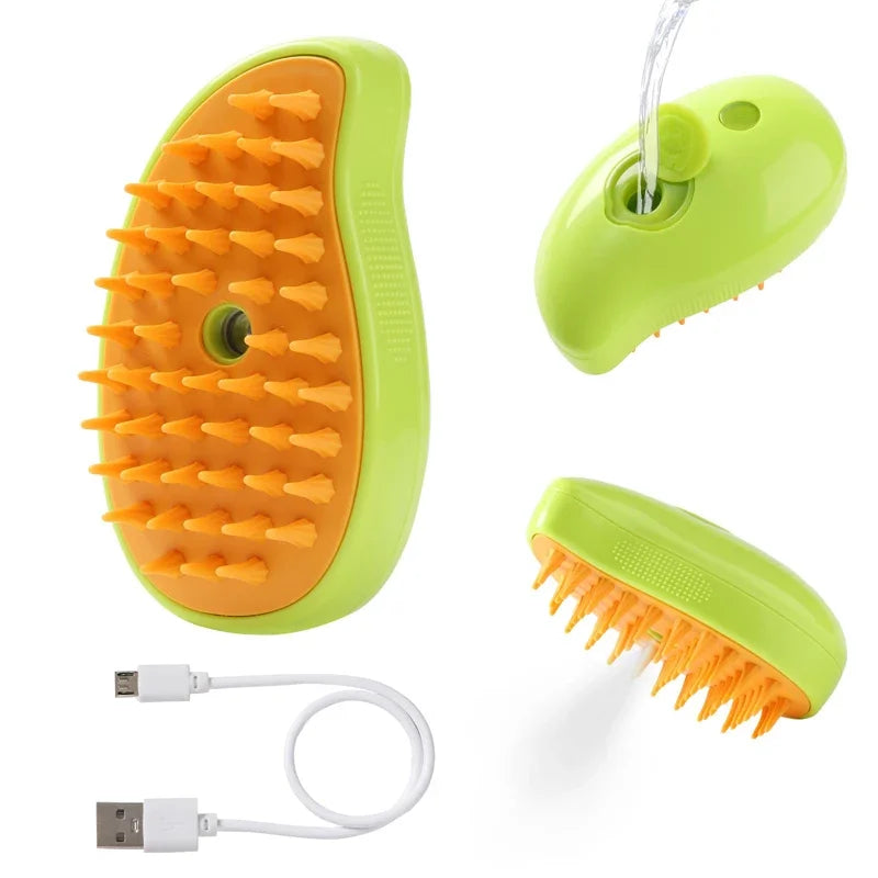 Cepillo a vapor para perros y gatos, pulverizador eléctrico y masajes - Steam brush for dogs and cats, electric sprayer and massager