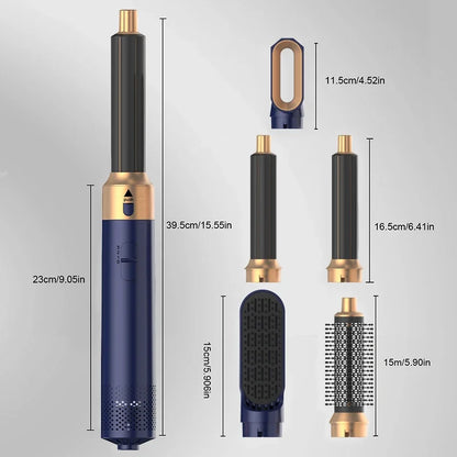 Secador de pelo 5 en 1, peine de aire caliente para rizar, alisar y voluminizar el cabello, accesorios desmontables-5 in 1 Hair Dryer, Hot Air Comb for Curling, Straightening and Volumizing Hair, Detachable Attachments-