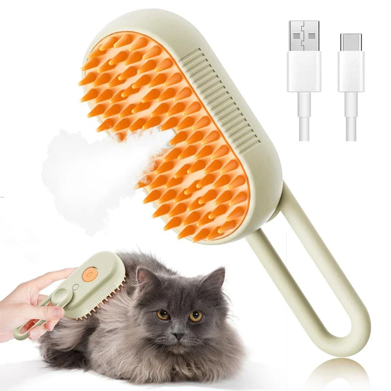Cepillo a vapor para perros y gatos, pulverizador eléctrico y masajes - Steam brush for dogs and cats, electric sprayer and massager