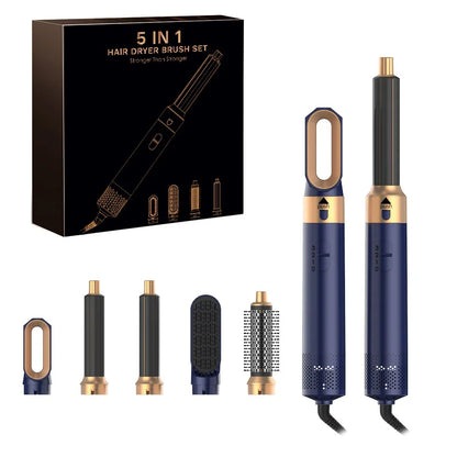 Secador de pelo 5 en 1, peine de aire caliente para rizar, alisar y voluminizar el cabello, accesorios desmontables-5 in 1 Hair Dryer, Hot Air Comb for Curling, Straightening and Volumizing Hair, Detachable Attachments-