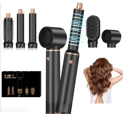Secador de pelo profesional 5 en 1 - cepillo rizador, alisador, secador, estilizador de cabello - 5-in-1 professional hair dryer - curling brush, straightener, dryer, hair styler