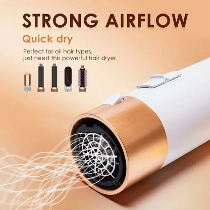 Secador de pelo 5 en 1, peine de aire caliente para rizar, alisar y voluminizar el cabello, accesorios desmontables-5 in 1 Hair Dryer, Hot Air Comb for Curling, Straightening and Volumizing Hair, Detachable Attachments-