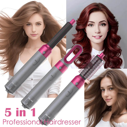 Secador de pelo 5 en 1, peine de aire caliente para rizar, alisar y voluminizar el cabello, accesorios desmontables-5 in 1 Hair Dryer, Hot Air Comb for Curling, Straightening and Volumizing Hair, Detachable Attachments-