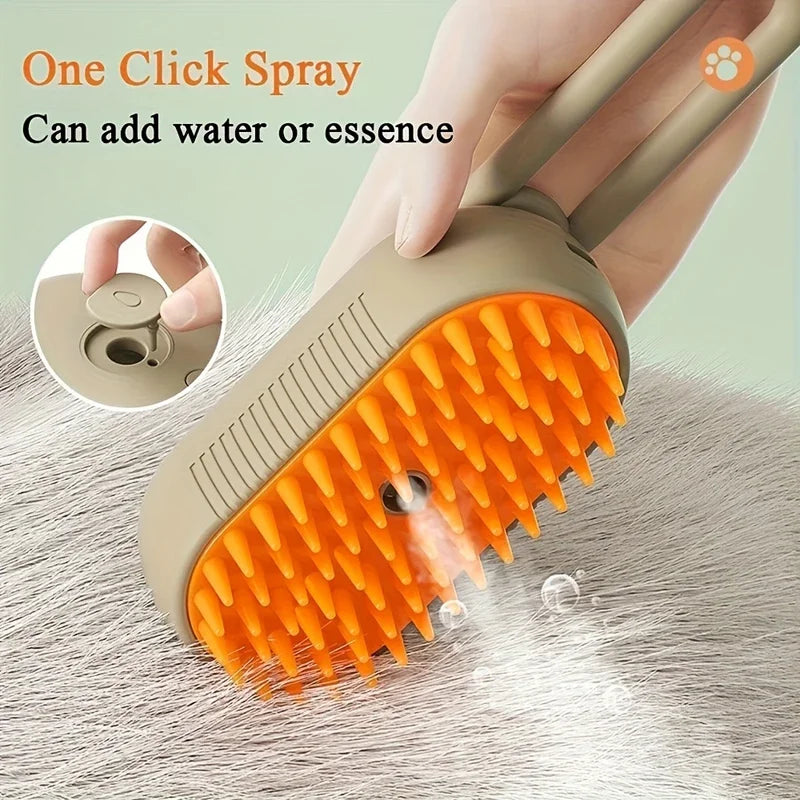 Cepillo a vapor para perros y gatos, pulverizador eléctrico y masajes - Steam brush for dogs and cats, electric sprayer and massager