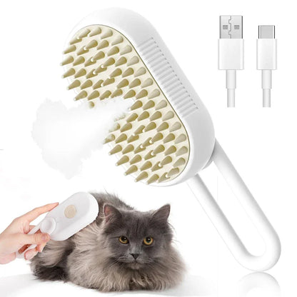 Cepillo a vapor para perros y gatos, pulverizador eléctrico y masajes - Steam brush for dogs and cats, electric sprayer and massager