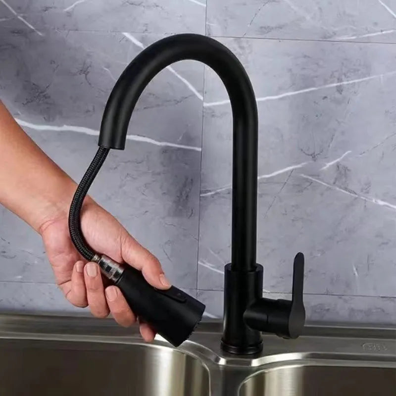 Grifo cocina extraible negro mate