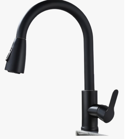 Grifo cocina extraible negro mate