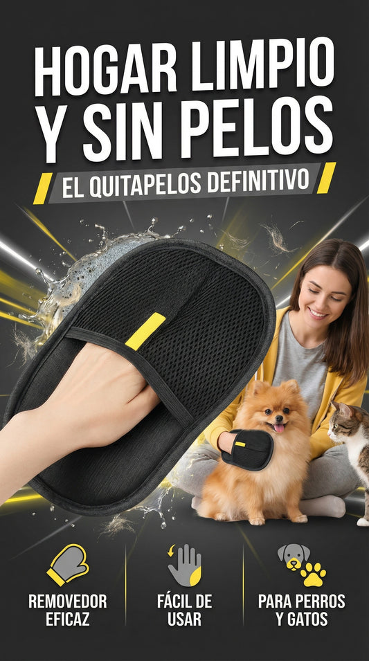 Guante Removedor de Pelo Mascotas - Negro