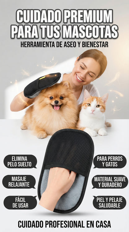 Guante Removedor de Pelo Mascotas - Negro